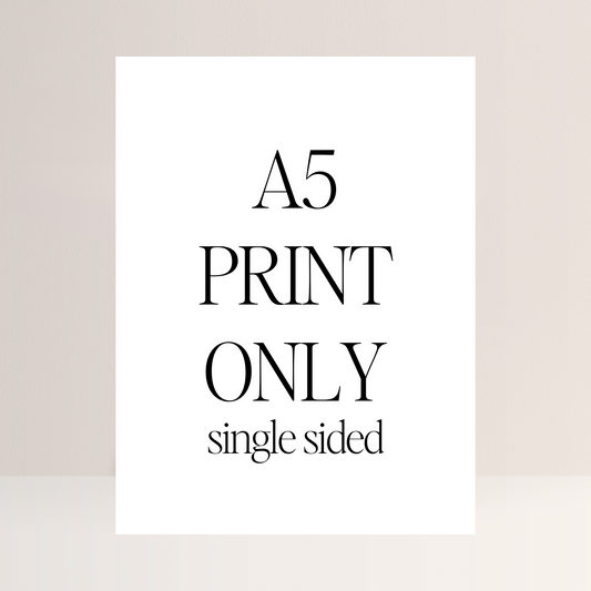 A5 (148.5x210 mm) Single Sided Print Service