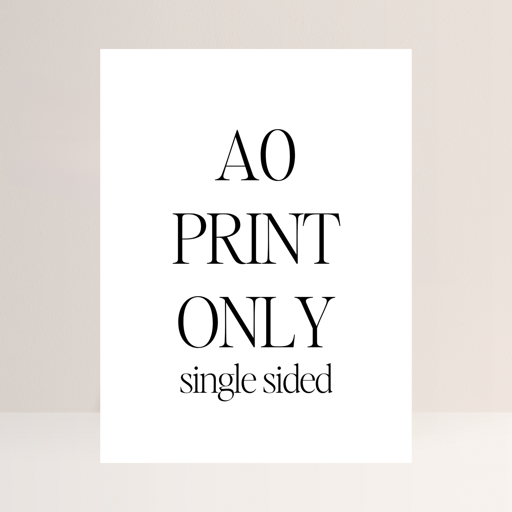 A0 (841x1189mm) Single Sided Print Service